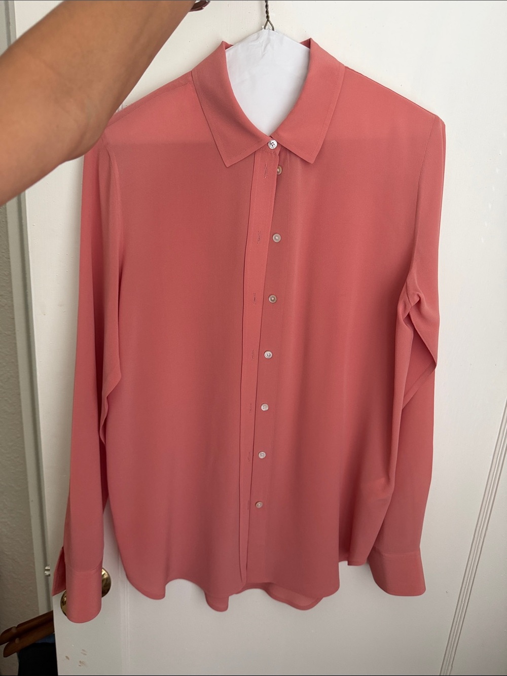 Everlane đ¸ Clean Silk Relaxed Shirt â˘Pink ⢠Size 2 - Picture 3 of 13